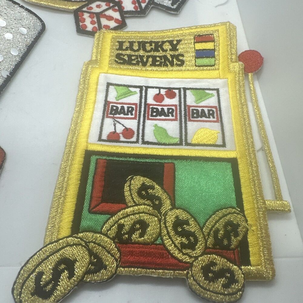 Vintage Lot 5 Patches Casino Gambling LAS VEGAS Cards Slot New Free Shipping - Picture 5 of 7